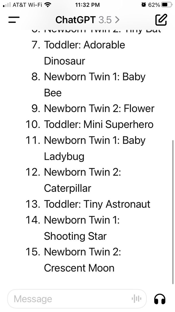 shahedC's tweet image. Why would you dress 1 twin in a “peas in a pod” costume and the other twin in a different costume lol 😂 

#ChatGPTFail 🤖