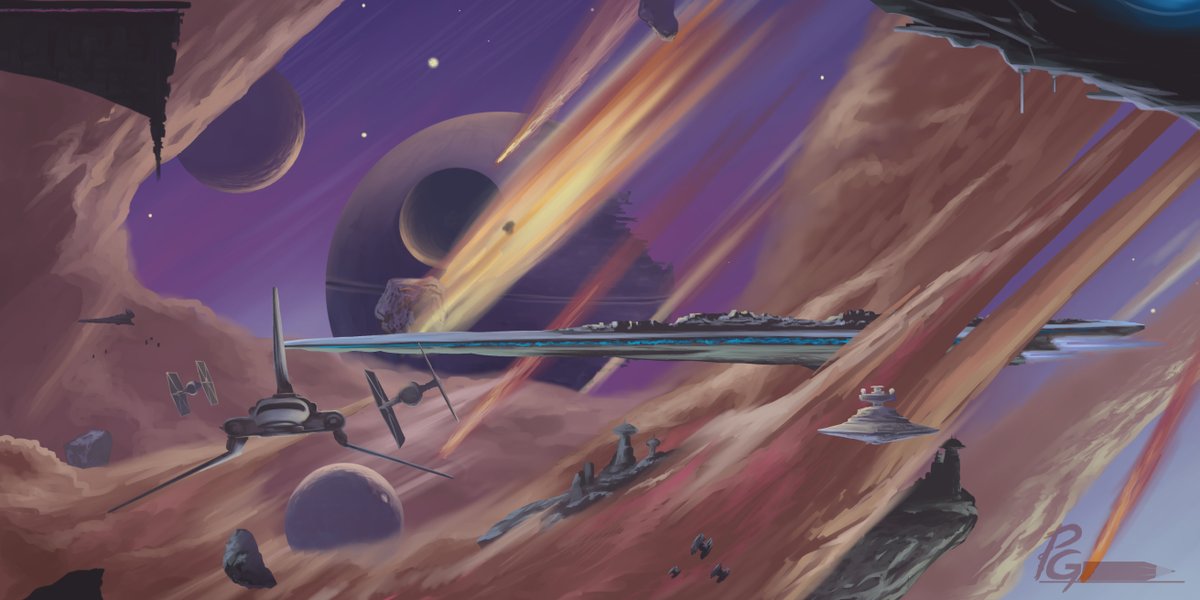 Imperial Apocalypse - Star Wars topic again
The digital conceptual illustration was painted with oil paints. Inspired by an illustration from the book The Art of World of Warcraft 2005.
"May the force be with you" ✊😀