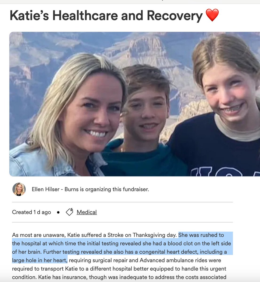 janiesaysyay's tweet photo. I put Katie here because of all of the ☝️ others diagnosed with blood clots and #HoleInHeart. and a bogus "congenital" 🫀 defect. > https://t.co/7SXqhKVbll