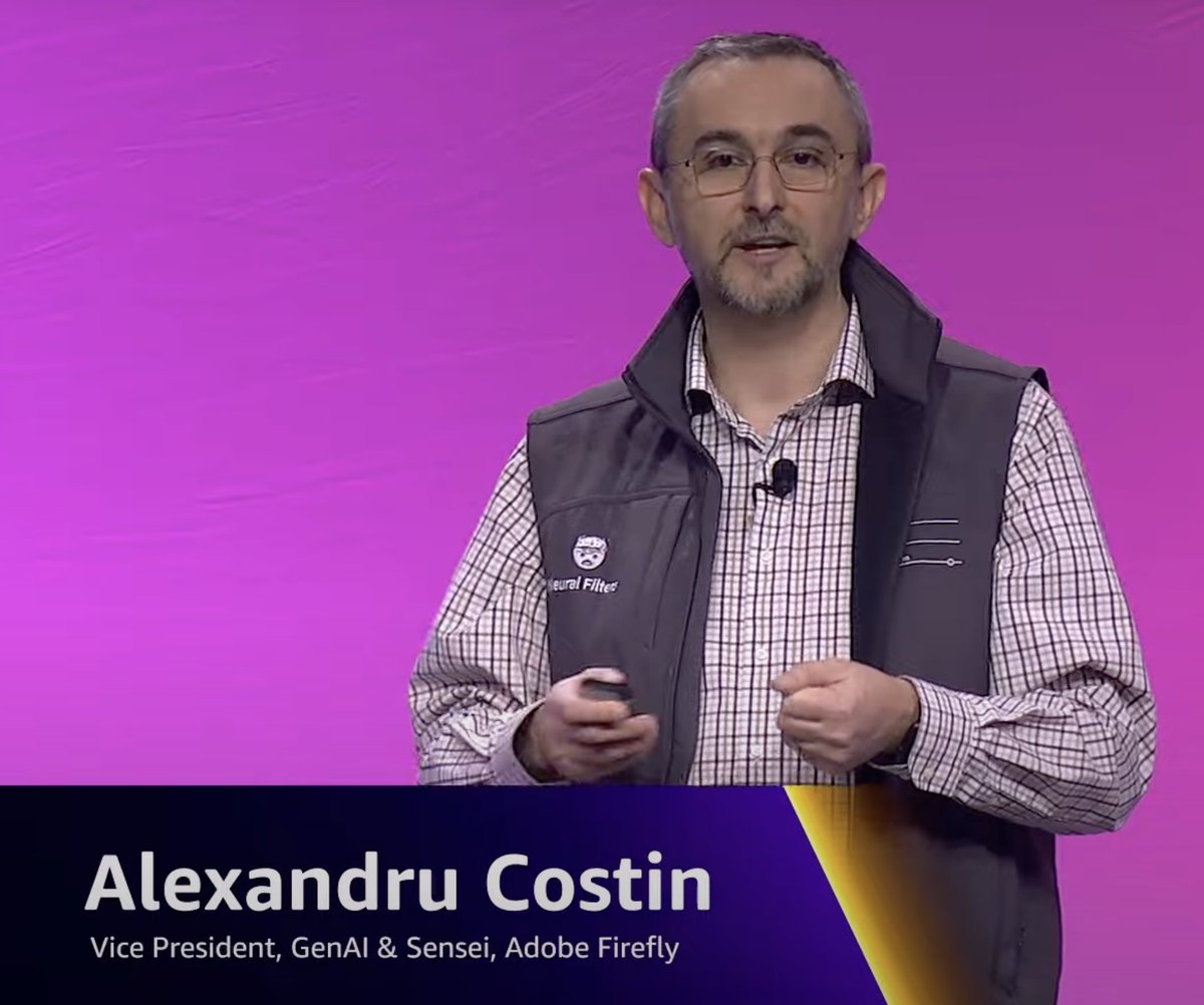 Thankful for the opportunity to share at <a href="/awscloud/">Amazon Web Services</a> re:Invent the story of <a href="/Adobe/">Adobe</a> and how we managed our training data to build the #AdobeFirefly models. youtu.be/rlAc5wxQ2Vs?t=…