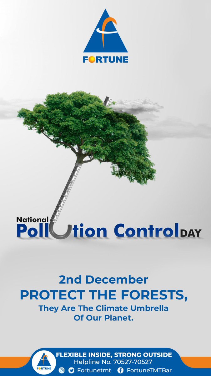 FortuneTmt's tweet photo. Let’s come together to Protect the forests. They are the climate umbrella of our planets and the best solution for minimising pollution! 
•••
#nationalpollutioncontrolday #pollutioncontrolday #Environment #ClimateAction #savetheplanet #fortunetmt #fortunegroup #tmt #tmtbars https://t.co/VwL4oB67i3
