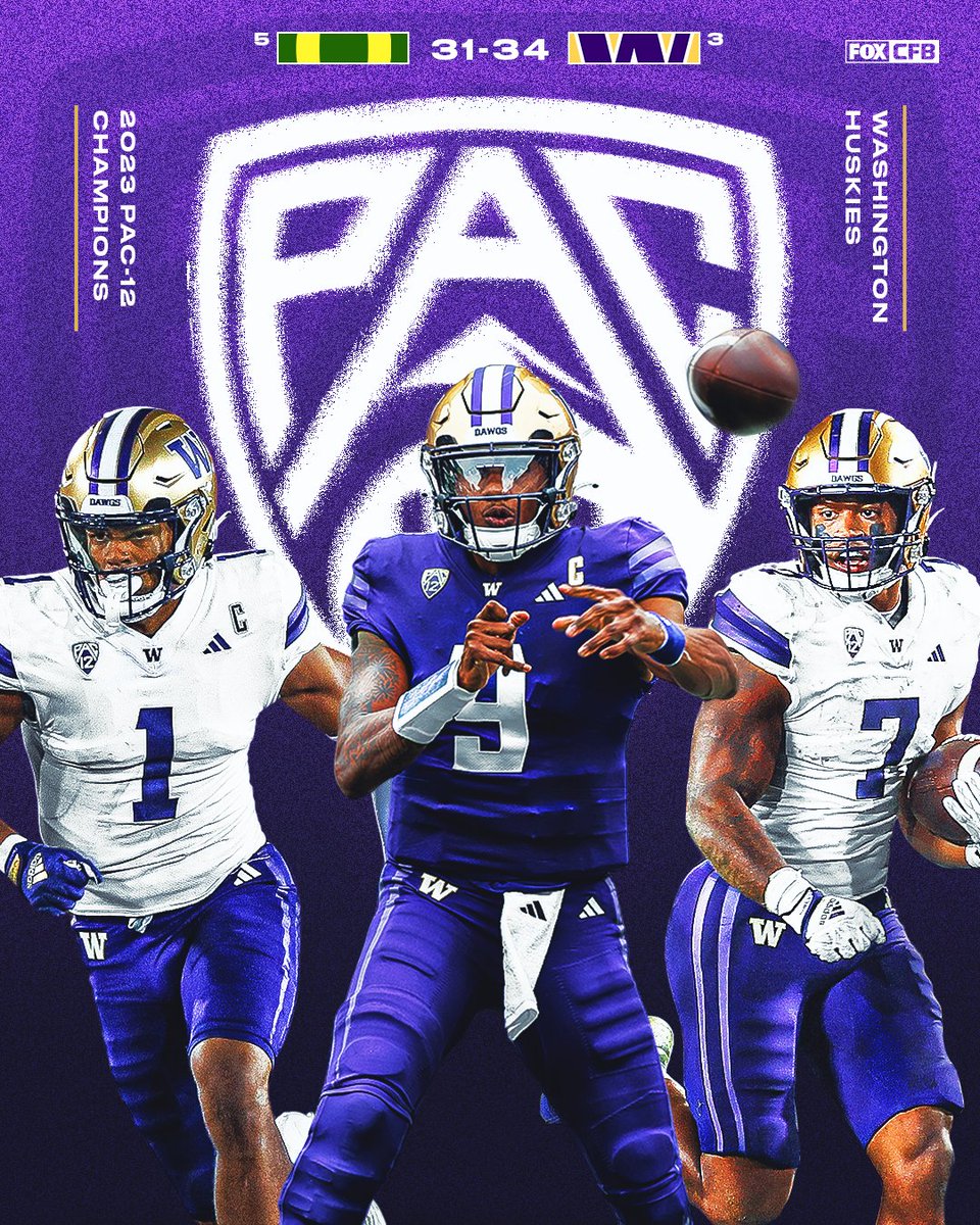 THE HUSKIES ARE PAC-12 CHAMPS 🏆 @UW_Football takes down Oregon for a second time this season and improves to 13-0 💪