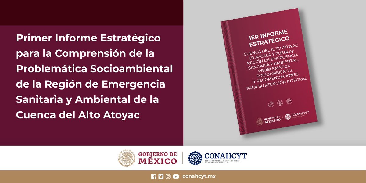 ElenaBuylla's tweet image. Otro ejemplo, es el trabajo de los Pronaces Salud, Agua, y Agentes Tóxicos y Procesos Contaminantes, a través de los cuales, desde el @Conahcyt_Mex elaboramos el Informe Estratégico para la Comprensión de la Problemática Socioambiental de la #RESA de la Cuenca del Alto Atoyac.