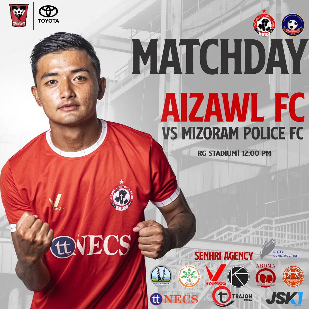 AizawlFC's tweet photo. With a tight fixture the Reds will be facing Mizoram Police FC at RG Stadium 12:00 PM
#AizawlFC #ThePeoplesClub #mpl10 https://t.co/5u9Ieoi0cT
