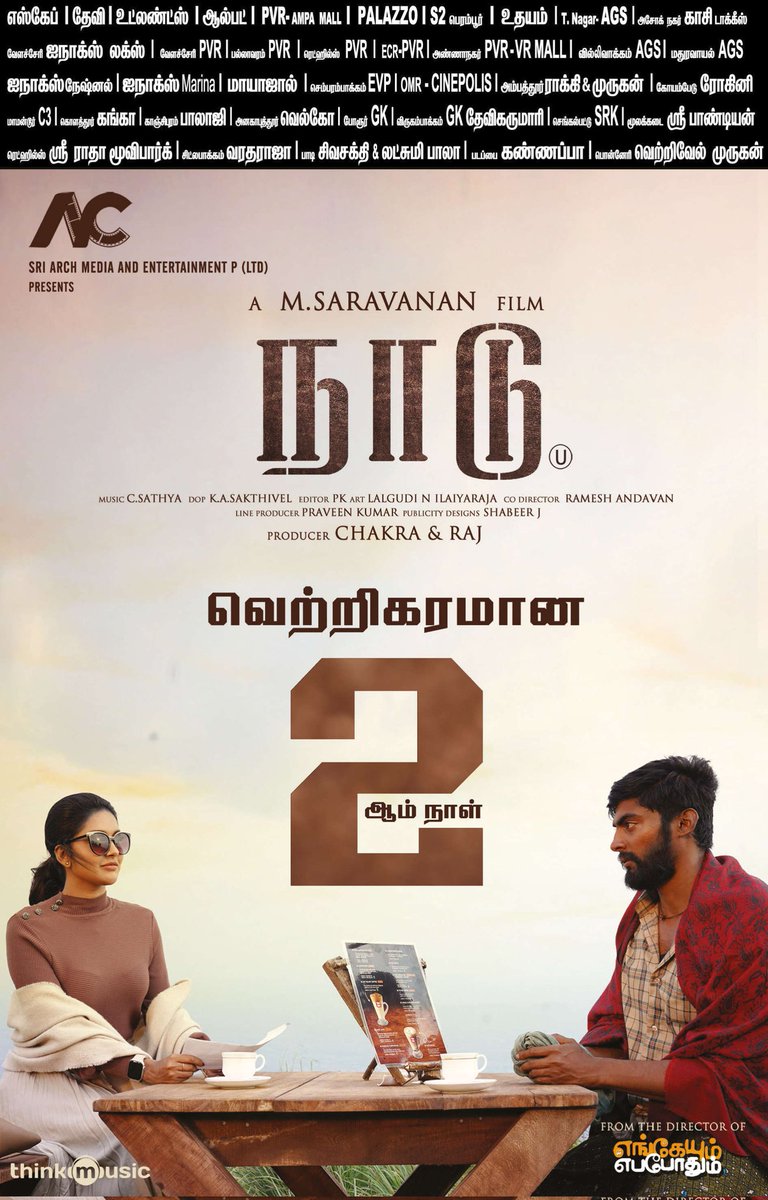 TamilCinemaUpt's tweet photo. #Naadu #நாடு
வெற்றிகரமான 2ஆம் நாள்
#Tharshan #MahimaNambiar #CSathya #MSaravanan #SriArchMedia #KASakthivel https://t.co/IaSVjtBEeI