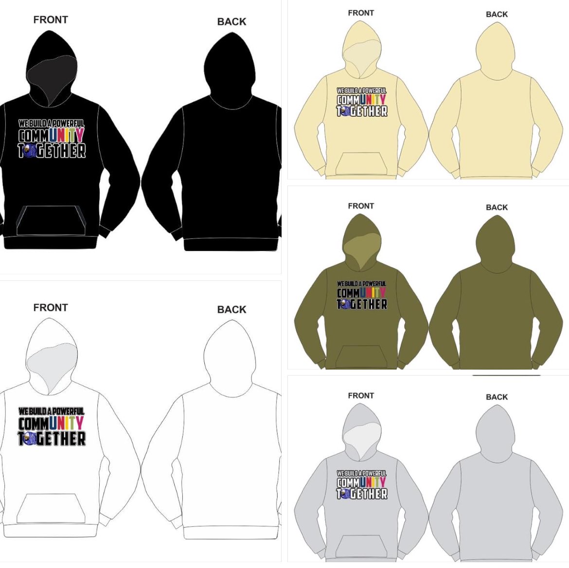 “We Build A Powerful CommUNITY Together” Hoodies Now available for PreOrder 

Preorder your hoodies Now!  
All sizes and colors available $99.99

**Let us know which one you love!