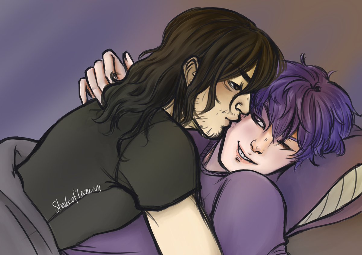 Finally finished my last piece for the <a href="/DadZawaBang/">Dad Zawa</a> ! It’s belated, dear god I’m so sorry but I was able to work with my dear friend <a href="/cosmic_dog_/">cosmic 💫 🏳️‍🌈</a> ! Link to the accompanying fic in the comments! 🖤💜🖤💜