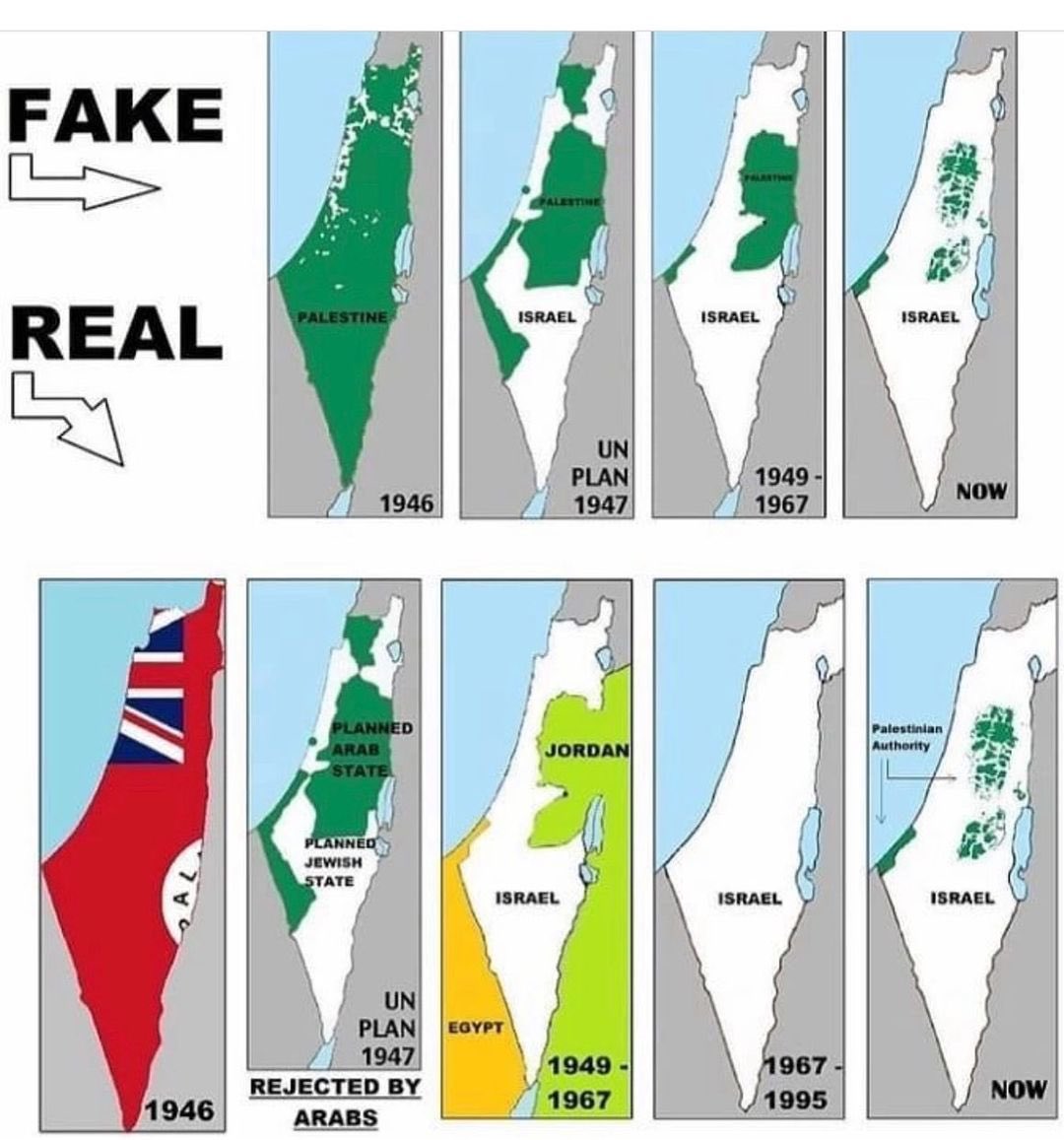 Maccabi226km's tweet image. Fake maps vs real maps. 

#FactOverFiction 
#Israel