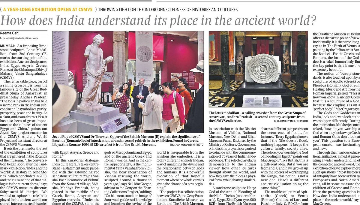 How does India understand its place in the ancient world? A year long exhibition opens at Chhatrapati Shivaji Maharaj Vastu Sangrahalaya. Throwing light on the interconnectedness of histories and cultures. @htTweets (by Reema Gehi)