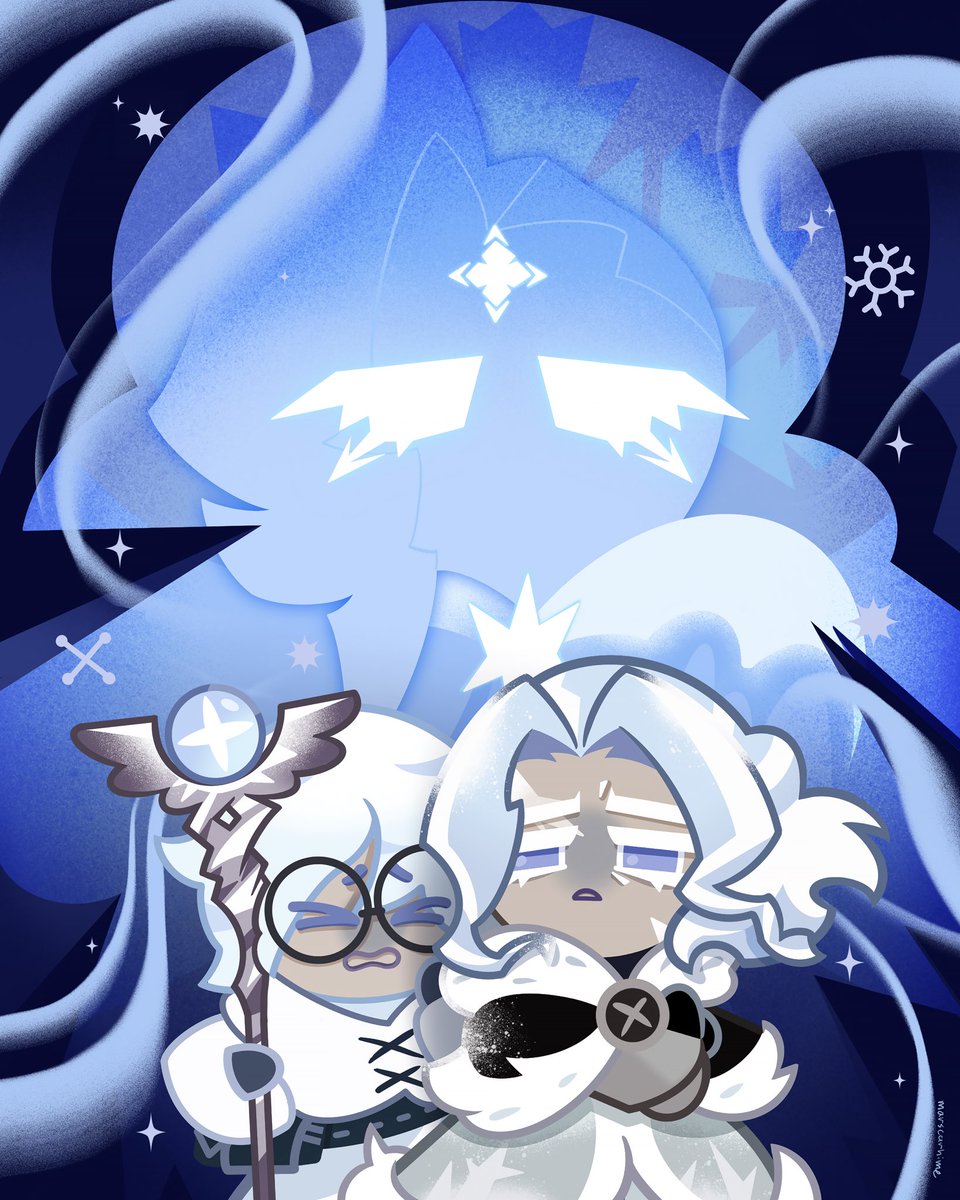 Haven’t done a big piece in a while! But my queen deserves it 😌❄️ I’m living for more frost queen lore and doomed winter yuri #cookierunkingdom #cookierunfanart #frostqueencookie