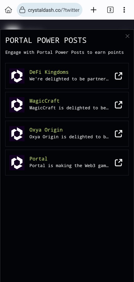بچه ها به این قسمت توجه کنید
⚠️امتیاز ویژه🟢🟢🟢
طبق گفته سایت
از قسمت portal power posts چند تا لینگ‌گذاشته
که اپدیت میشه
این پست ها رو ببینید و ریت و کامنت کنید
لول هاتون میاد بالا سریع امتیاز بیشتری داره
<a href="/Portalcoin/">Portal</a> #Portalcoin $portal 
هر چند لحظه هم پست جدید میاد