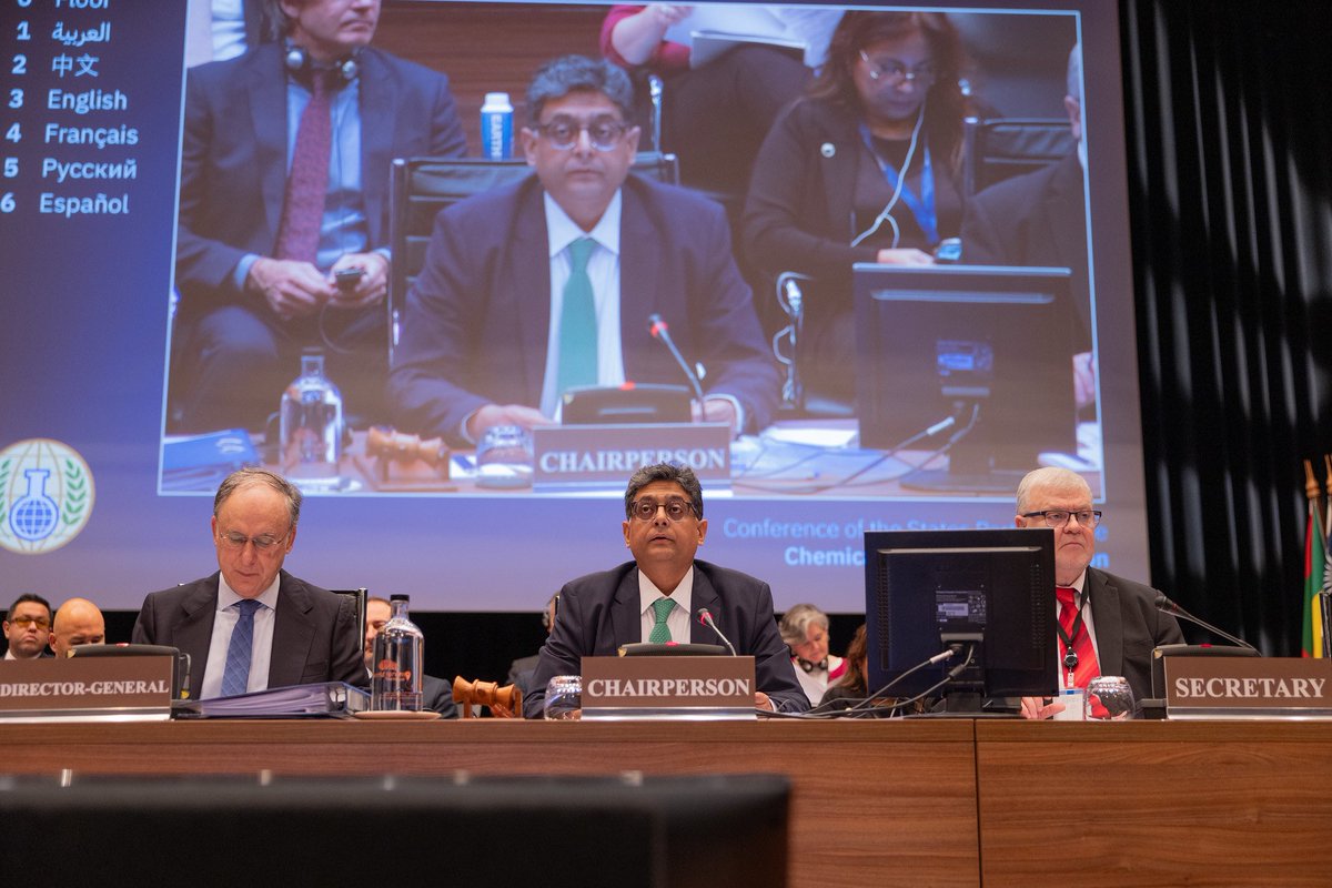 smalinaqvi05's tweet photo. An honor for Pakistan on being elected as Chair of the 28th Conference of States Parties of the CWC. A testament to the country's commitment to global peace and security. #CSP28 #ChemicalWeaponsConvention @ForeignOfficePk @opcw @appcsocialmedia https://t.co/nSzzLwOUlC