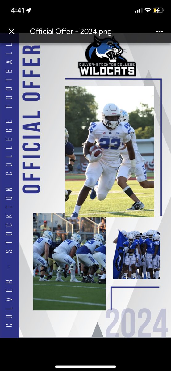 Blessed and excited to receive an offer from culver Stockton university! #3