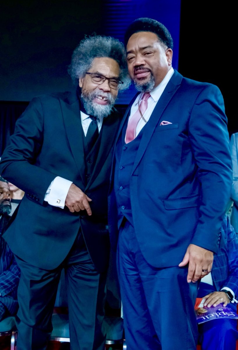 Chilling with Dr. @CornelWest at #COGIC Convocation. Trying to get my fro up like his 🤷🏾