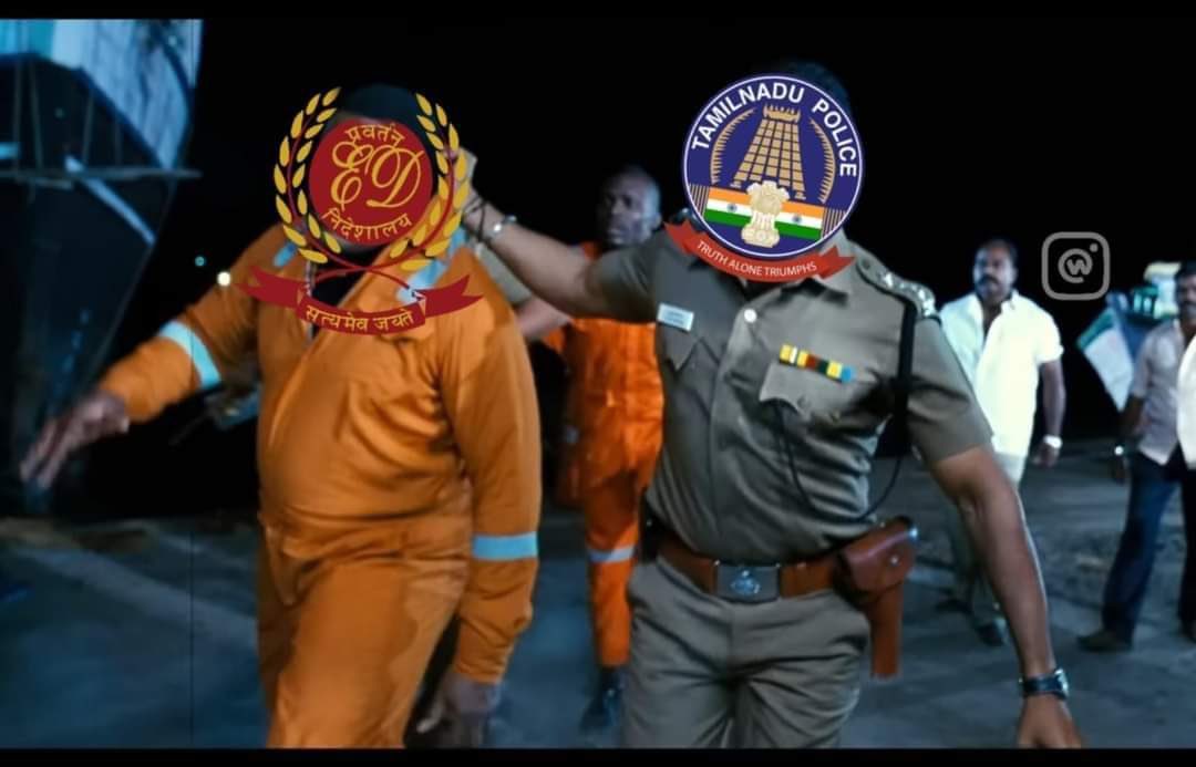 Profdilipmandal's tweet photo. Tamilnadu Police supremacy! Well done Thiru @mkstalin sir.
ED is only for terror funding related cases. ED is no police. Don’t make it omnipotent, omnipresent God.
#DravidianModel #Federal_Structure #Law_Order #Schedule_7 #Constitution
#Ankit_Tiwari #CORRUPTION #Bribe #ED https://t.co/erOIuLEu2S