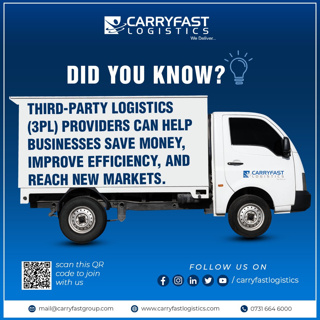 carryfast_group's tweet photo. Did You Know!

Third-party logistics (3PL) providers can help businesses save money, improve efficiency, and reach new markets.
.
.
.
#3PL #thirdpartylogistics #logistics #supplychain #business #savemoney #improveefficiency #reachnewmarkets #didyouknow #facts #businesstips https://t.co/Kw9xp5haT3