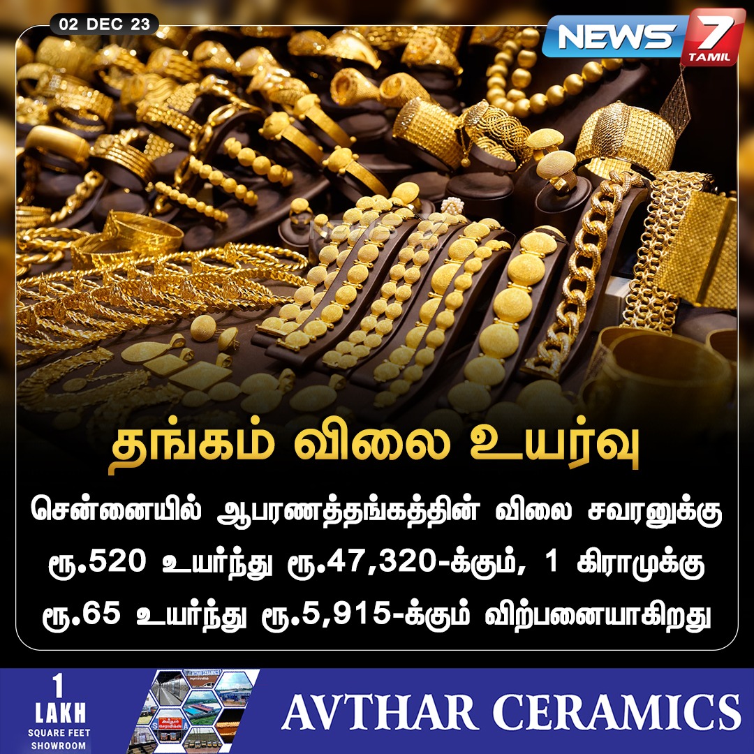 தங்கம் விலை உயர்வு

news7tamil.live | #ChennaiGoldPrice | #GoldPrice | #TodayGoldPrice | #PriceHike | #News7Tamil | #News7TamilUpdate