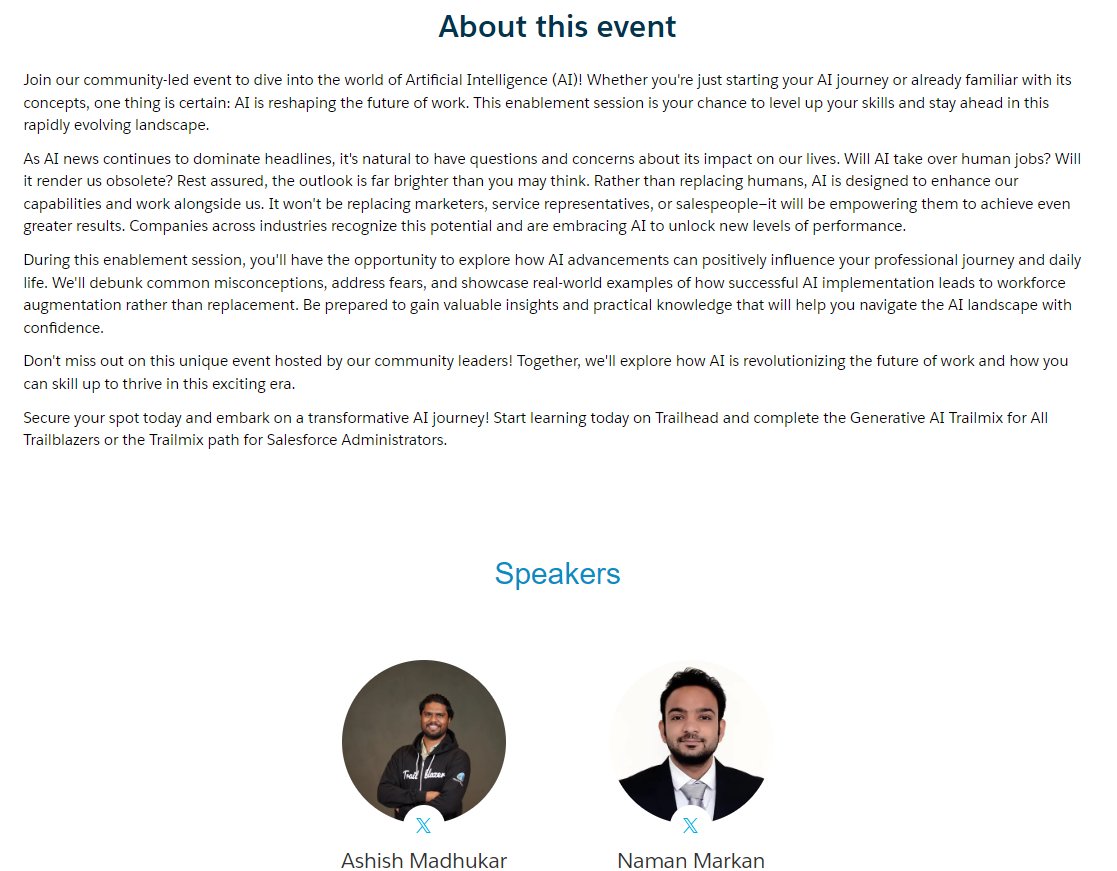 LovNaman's tweet photo. We are starting in a Minute, Join us now to learn more about #GenerativeAI 

@madhukar_ashish #TrailblazerCommunity

https://t.co/MNVeEoYPF5 https://t.co/yVsTP8gOMZ