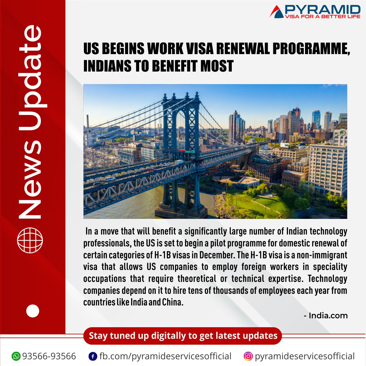 PyramidVisa's tweet photo. The pilot programme which will be limited to 20,000 participants initially comes months after the White House announced the plan during the state visit of the Indian Prime Minister in June. https://t.co/GBZx3vwIe9