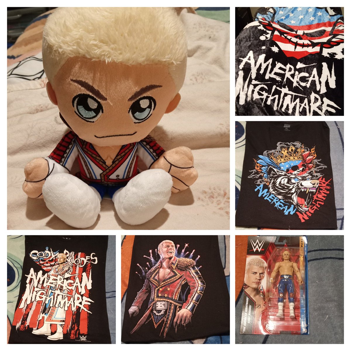 sherrymoore52's tweet photo. @CodyRhodes  Hi, I'm your biggest fan. This is my collection on you. Your my favorite wwe wrestler. Your my hero. ❤️❤️❤️❤️❤️ https://t.co/LsC4vsRyNQ