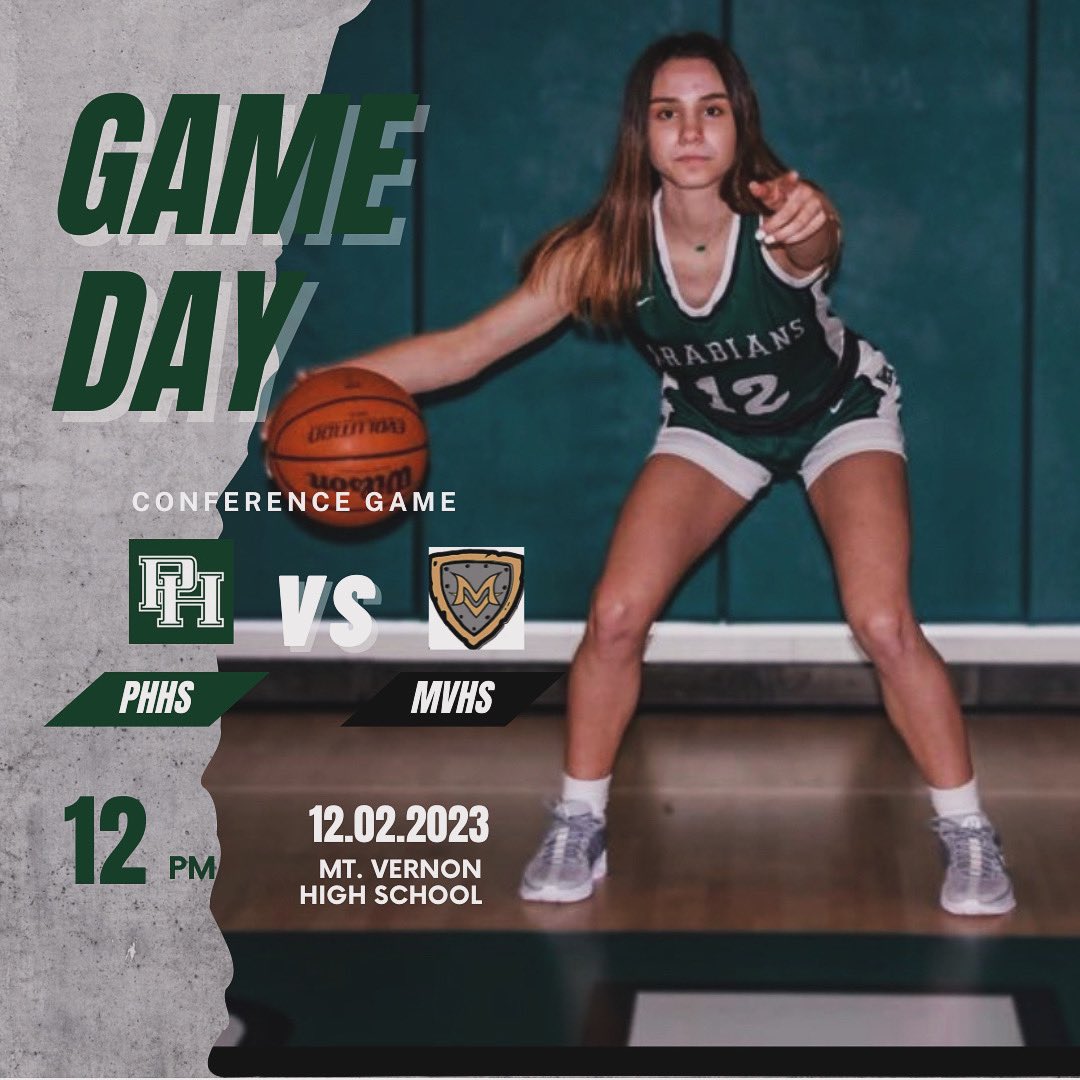 🐎Pendleton Heights Lady Arabians🐎 vs 🟡Mt. Vernon Lady Marauders⚫️
🏟️ Mt. Vernon High School
🕜 JV @ 12noon V @ 1:30
🎙️<a href="/917WEEM/">91.7 WEEM</a> 
🎥 ihsaatv.org/?B=764503

#TimeToCompete #ShineBright