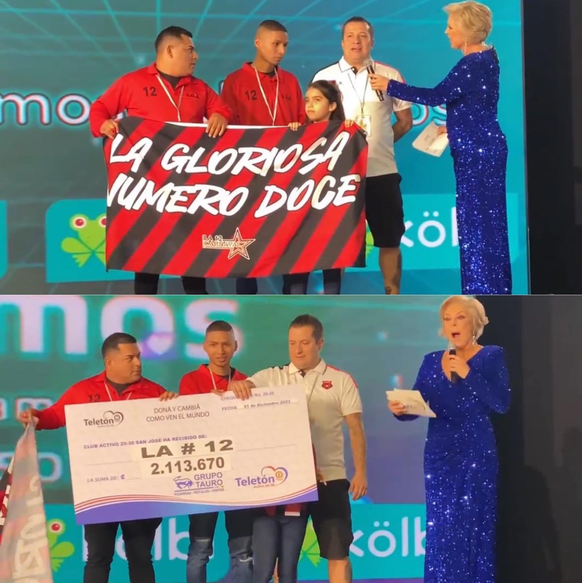 La 12 aportó más de 2 millones de colones en la Teletón 2023 👏🏼❤️🖤