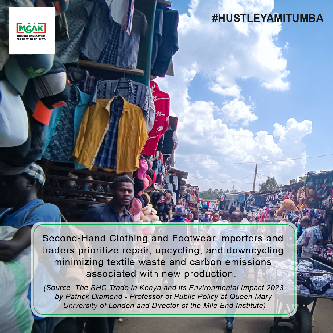 The Second Hand Clothing trade contributes to the circular economy promoting reuse and reducing the environmental impact associated with fast fashion. #HustleYaMitumba