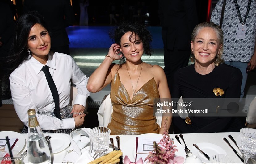 📸 #KatrinaKaif with #MichelleRodriguez and #SharonStone at Women In Cinema Gala at #RedSeaIFF23