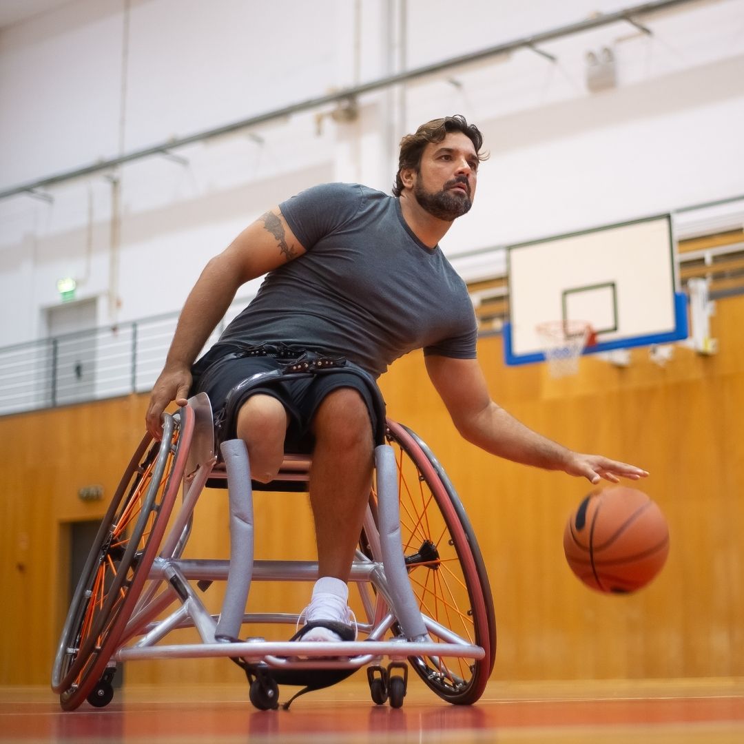 Wheelchair basketball is a sport designed for athletes with physical disabilities that prevent running, jumping, and pivoting. The super competitive sport combines the rules of basketball and some elements adapted to the use of wheelchairs.