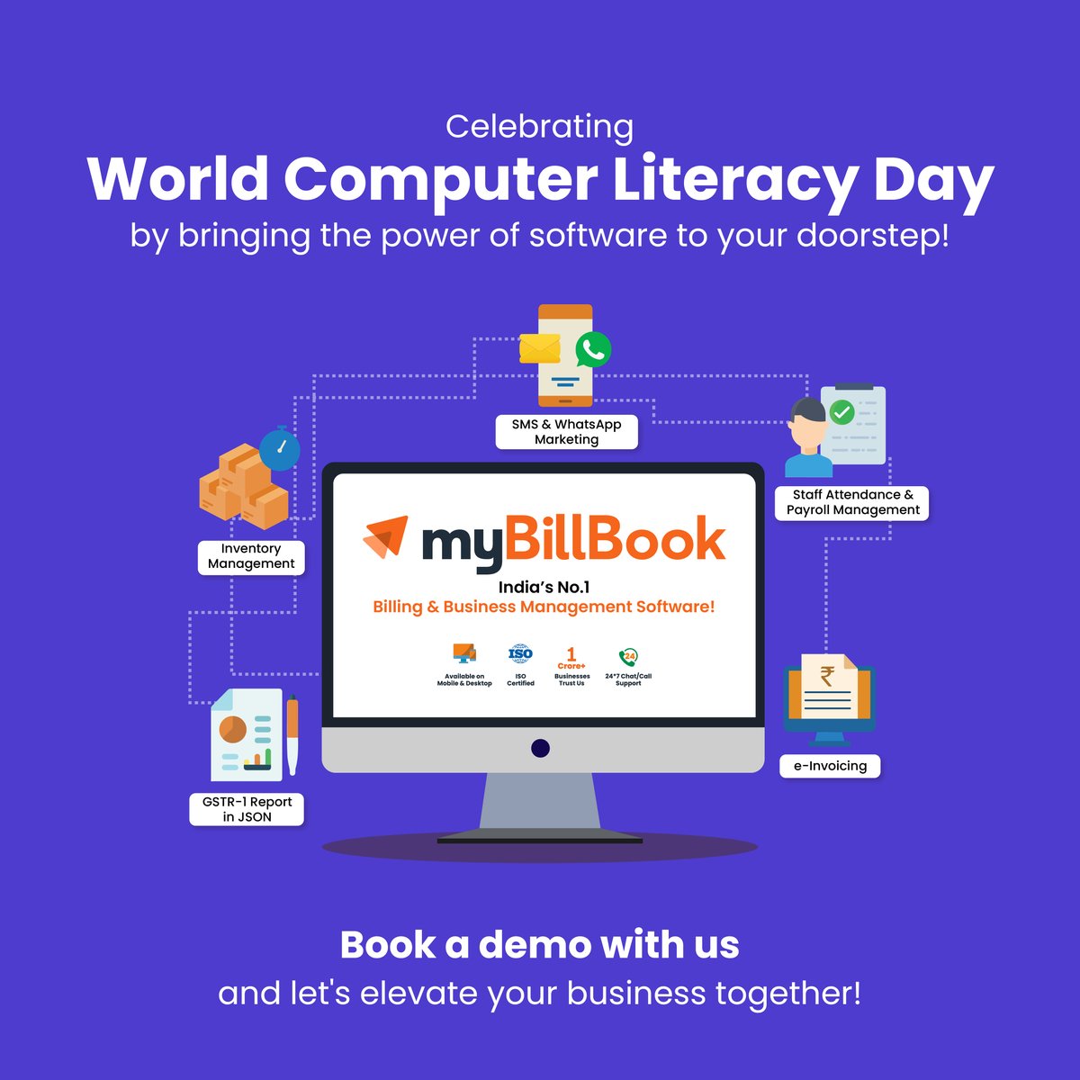 Unlock a world of convenience with myBillBook. Embrace innovation, simplify life!

#worldcomputerliteracyday #godigital #myBillBook #buildingforbharat