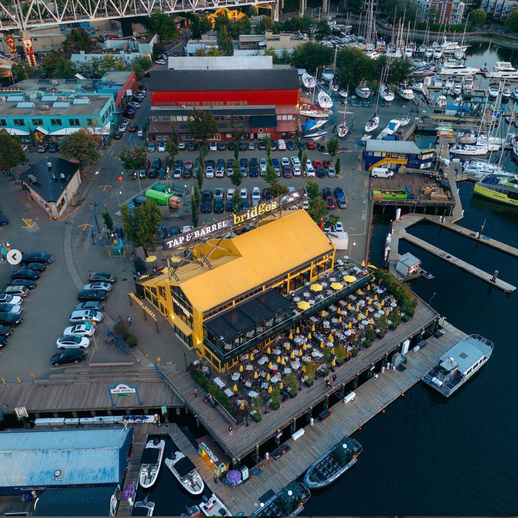 TAP &amp; BARREL BRIDGES |  Located on the western tip of Granville Island, just steps away from the Public Market, you’ll enjoy waterfront dining and breathtaking views of False Creek and downtown Vancouver.

Visit the link below to book your table now:
l8r.it/2EFZ