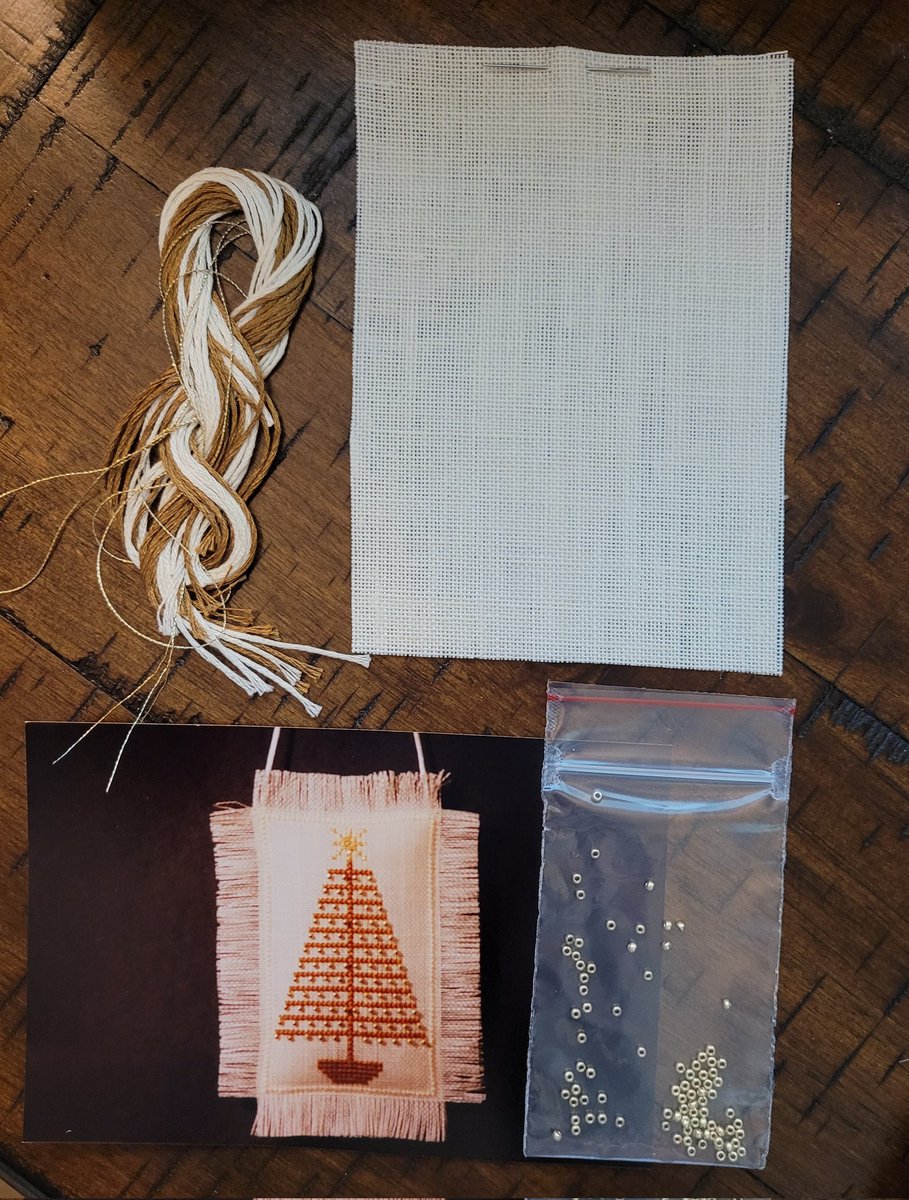SeeingTwo's tweet photo. #FridayNightFind #2 I paid $0.99 in a charity shop for this Christmas ornament kit. There's a card inside that says Gentle Stitches with a name, residential address, & phone. I couldn't find records for the company. I don't want to call the phone # either. https://t.co/vB7OdzlcQR