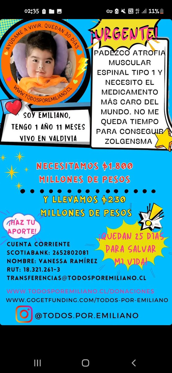 bowiehetfield's tweet photo. @TodosXEmiliano #zolgensmaparaemiliano #emitón #padrinosmágicosparaemiliano #solidaridadparaemiliano https://t.co/90iATm4Ubt