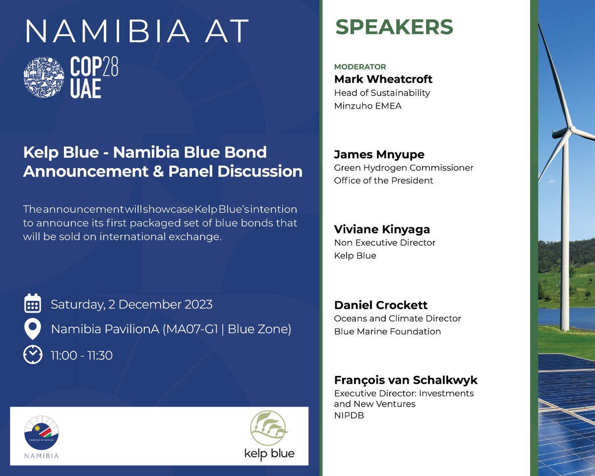 Green_Viewpoint's tweet photo. π Exciting News! π³π¦ Join us at COP28 in the Namibia House for insightful sessions. Check out our flyers for details.
#COP28 #ClimateAction
#UniteActDeliver #NamibiaHouse
#PoweredbyNature πΏ https://t.co/ipZCHRMkIW