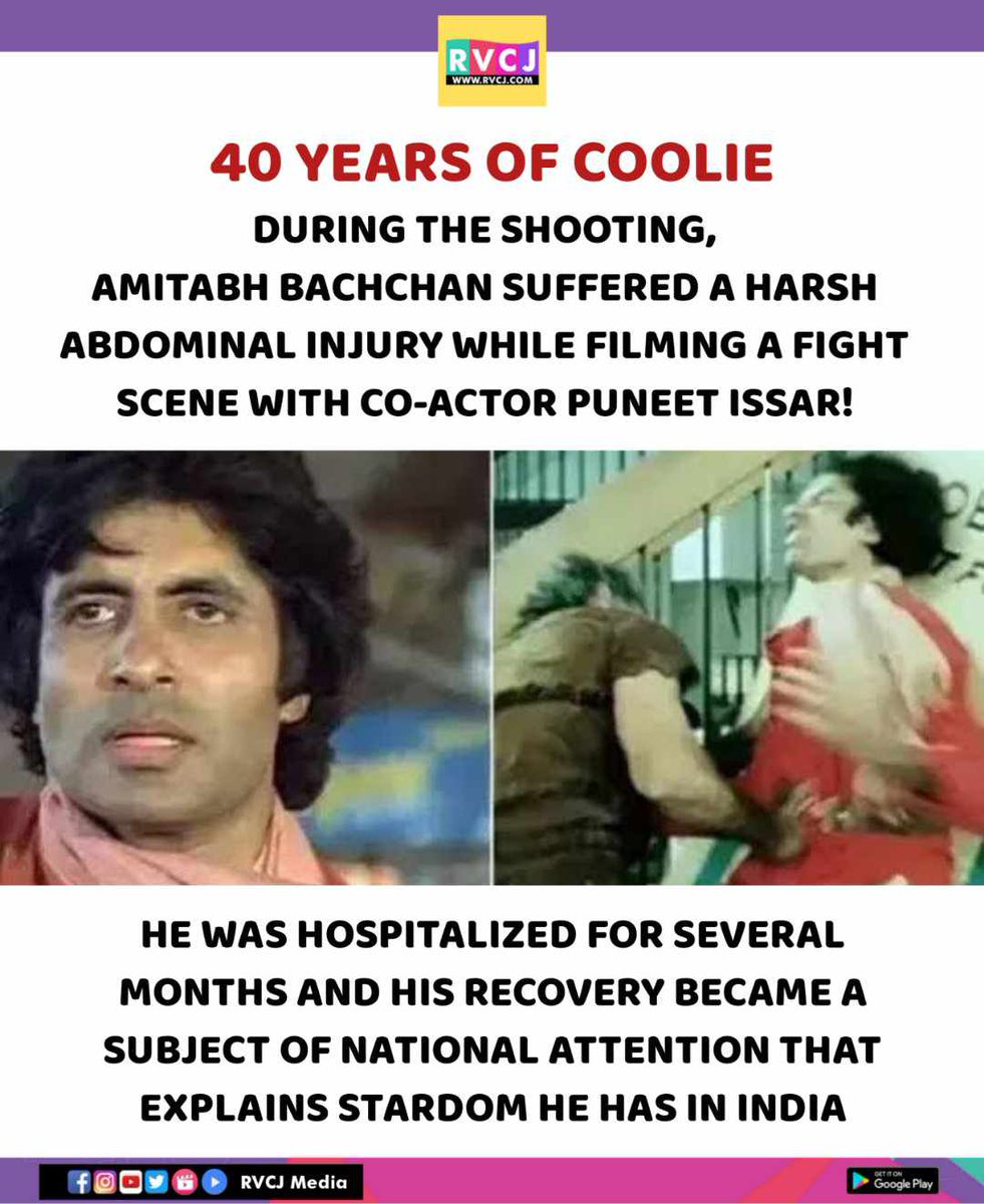 40 years of Coolie

#coolie #amitabhbachchan #puneetissar #rvcjinsta #rvcjmovies