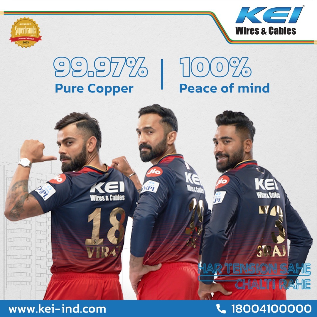 keicable's tweet image. More than just copper, it's your shield. KEI wires - 99.97% pure copper, providing unmatched electrical security. 💪
@RCBTweets
#KEI #KEIWiresandCables #PureCopper #PurePerformance #safety #RCB