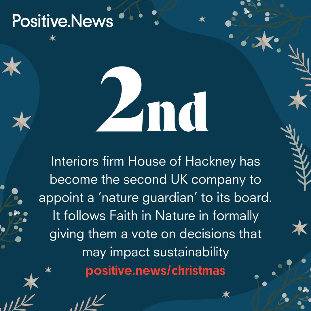 PositiveNewsUK's tweet photo. Today's #positivecountdown is about the companies giving nature a place at the table.
Make sure your loved ones get the full picture this festive season and throughout 2024, with a gift subscription to Positive News magazine https://t.co/EpaoLuOrKd https://t.co/rPMWgIrGfB