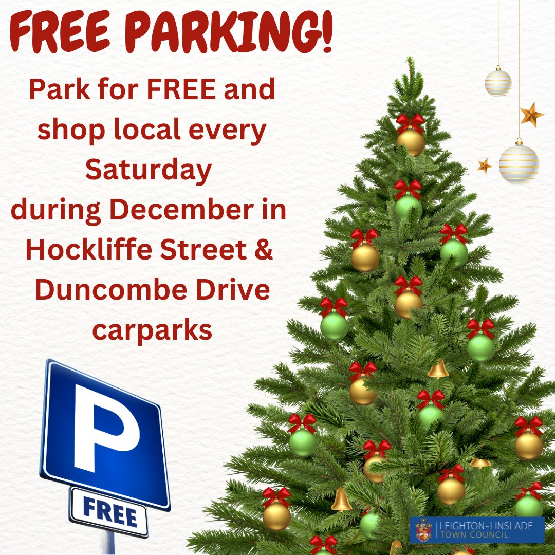 🛍️✨ 'Tis the season to shop local! 🌟 Don't miss out on the festive fun – enjoy FREE parking in Hockliffe Street and Duncombe Drive carparks every Saturday throughout December! 🚗🎄 #ShopLocal #FestiveShopping #SupportLocalBusinesses 🛒🌈