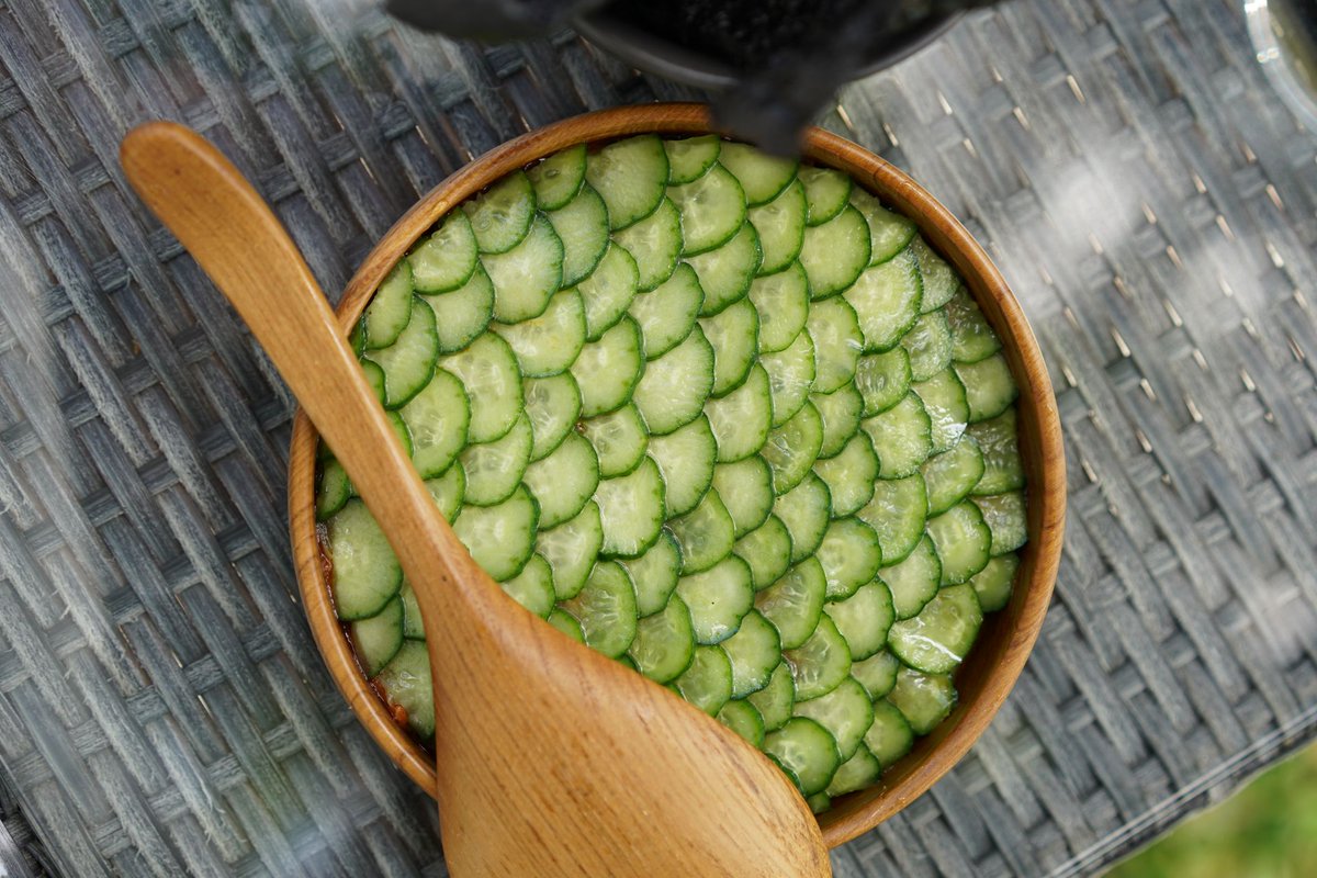 Cuca's Fish Tartare: Hidden beneath cucumber scales, revealed with squid crackers.

#CucaBali #inventivecomfortfood #bestinAsia