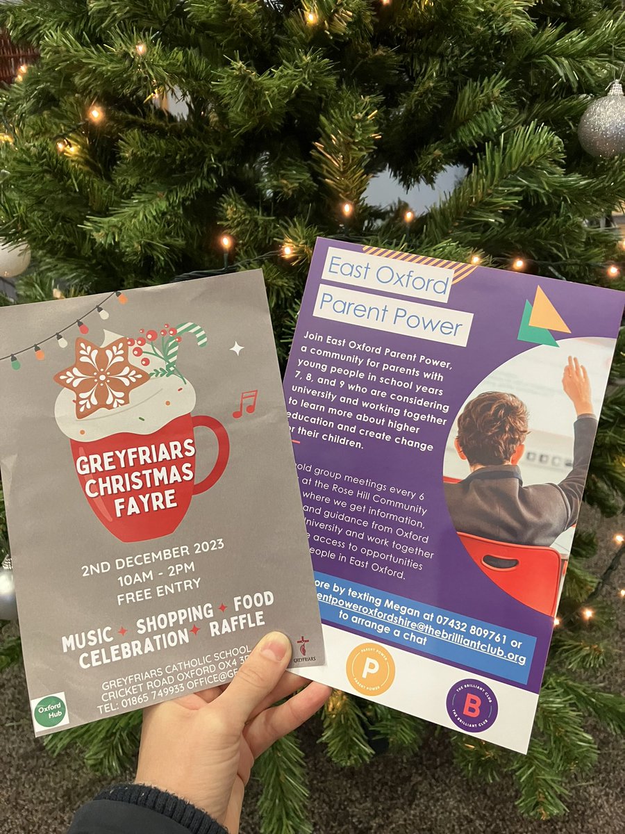 Excited to be at @GreyfriarsOx Christmas Fayre today on behalf of East Oxford Parent Power - do come and say hello 👋