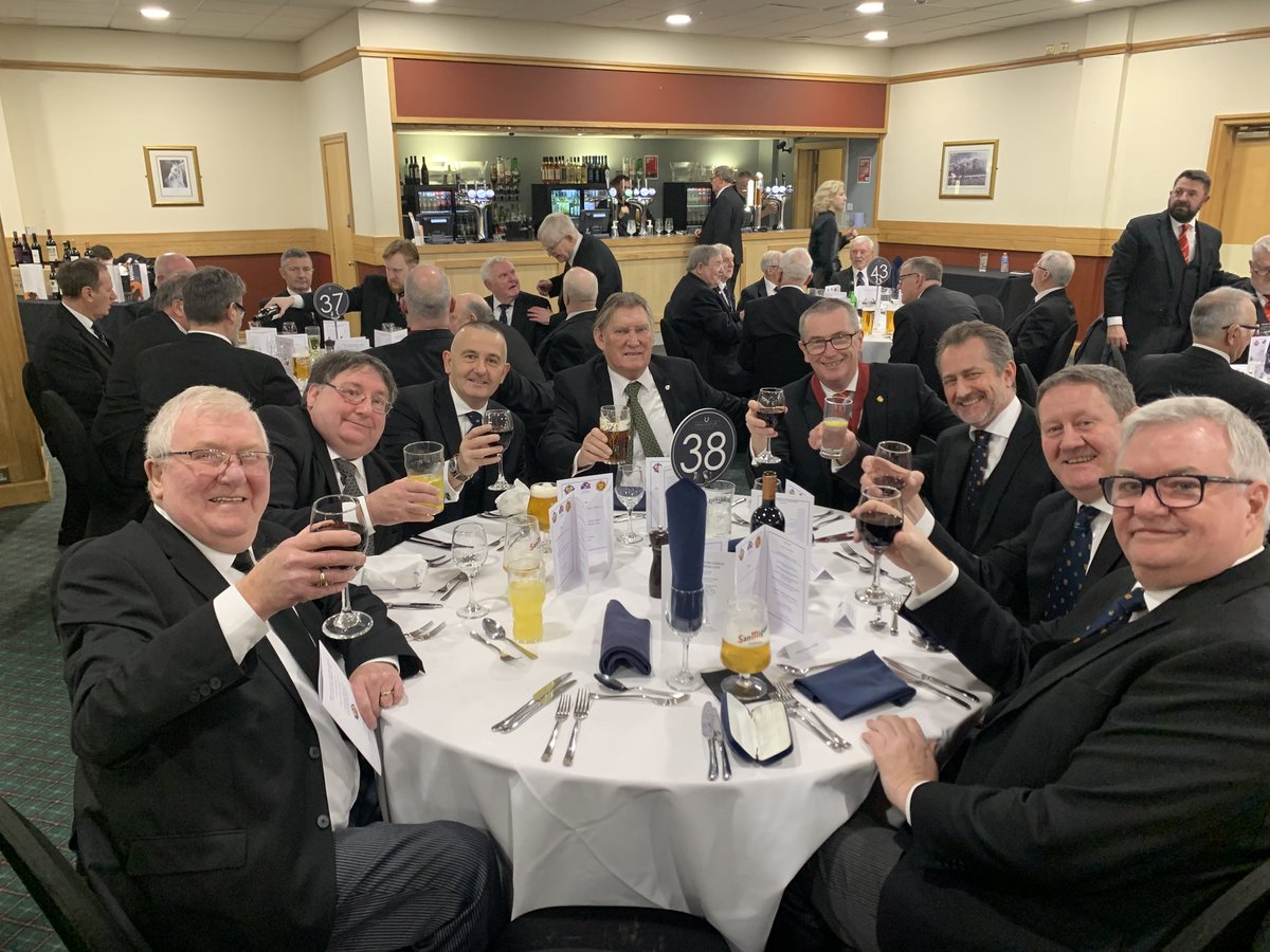 Hotspur brethren at the Annual Meeting of Provincial Grand Lodge of Northumberland celebrated the appointments to Provincial Grand Rank of W Bro Steven to PProvAGDC and Bro Derek to PProvGPurs.