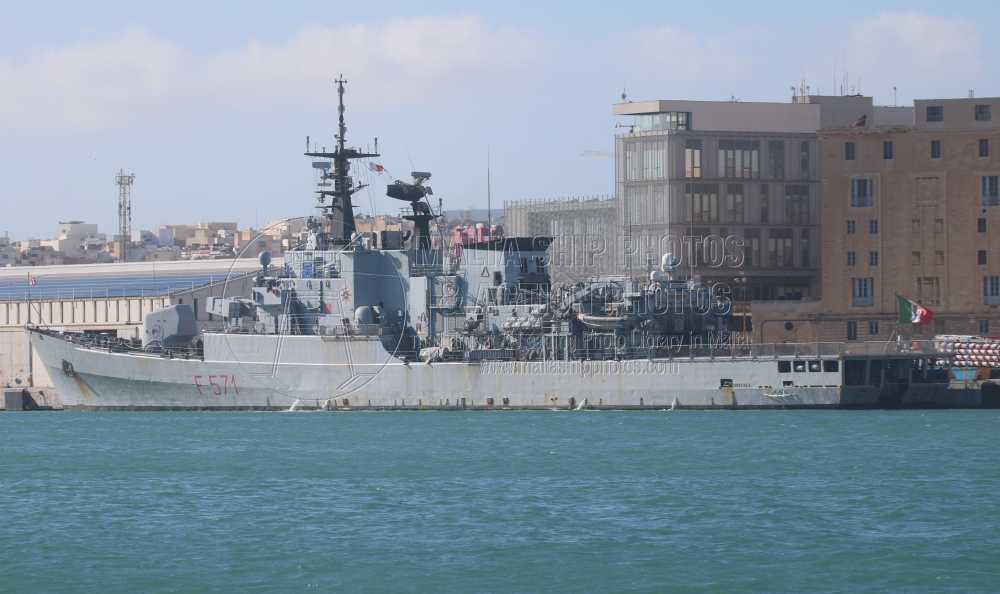 Shipguru's tweet photo. #MarinaMilitareItaliana #MaestraleClass #frigate #ITS #GRECALE #F571 #berthed at #grandharbourmalta - 30.11.2023 - www.maltashipphotos.com- NO PHOTOS can be used or manipulated without our permission @ItalianNavy @WarshipCam @WarshipPorn @WarshipsIFR @warshipworld https://t.co/9VRONuJeqx