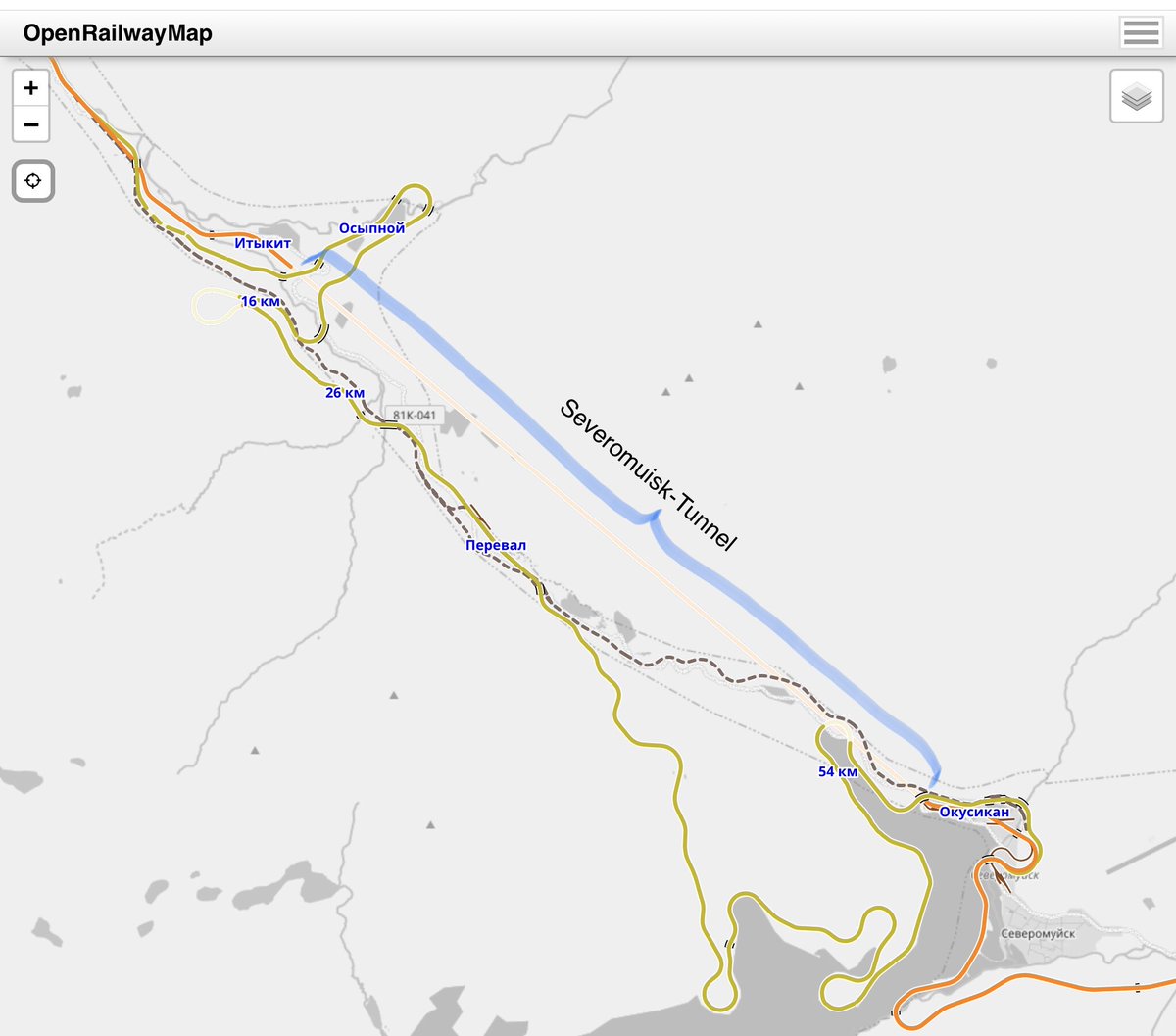 stromab's tweet photo. @R4nd4m @Strien9 Auf der Baikal-Amur-Magistrale (grüne Linie in der Karte), knapp 300 km östlich von Sewerobaikalsk.
👇🏻Tunnel & Nebenstrecke bei #OpenRailwayMap https://t.co/KiZSmM7RC3