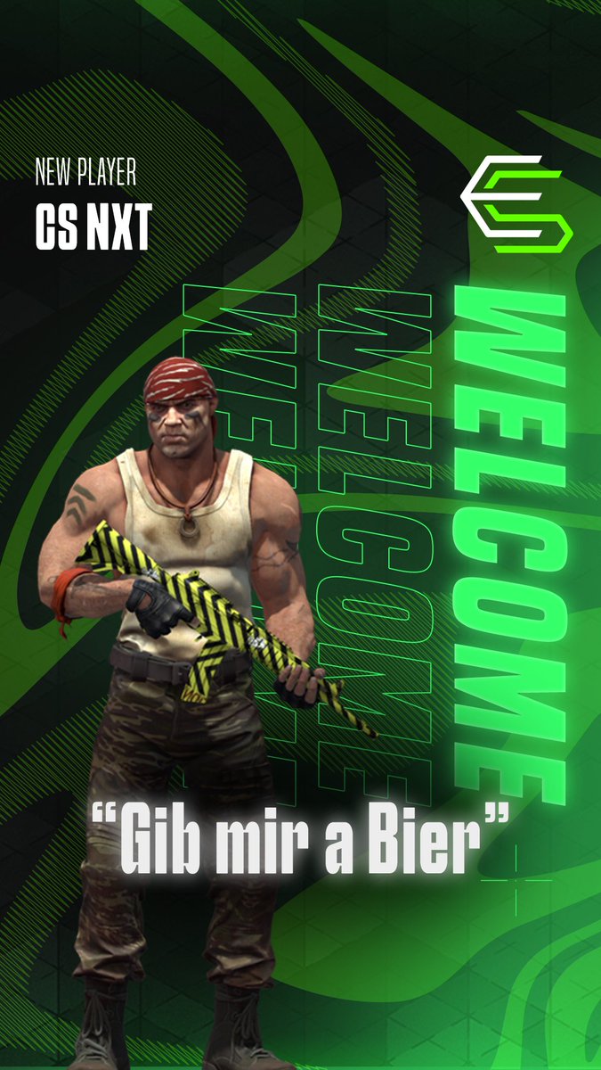 🟢LINEUP CHANGES🔥

Er ist schon eine Weile Teil des Teams, aber hiermit noch einmal herzlich willkommen an <a href="/manuel_dengler/">Manuel Dengler</a>!

"Gib mir a Bier" übernimmt die Entry-Position von <a href="/PhL2win/">PhL2win</a> in unserem CS NXT Team.

Wir freuen uns auf eine erfolgreiche Zeit! 🍻

#feelthesynergy