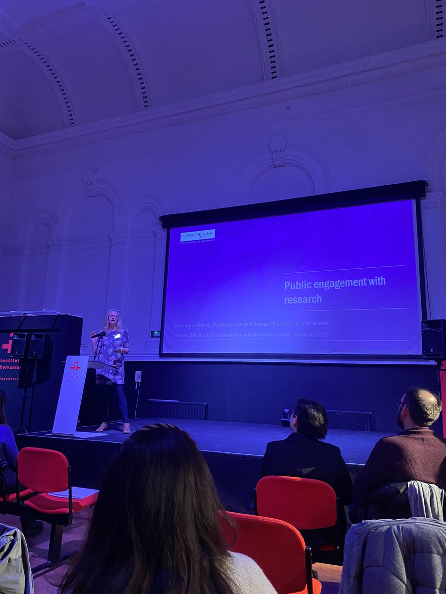 <a href="/CGEspManchester/">Consulado General de España en Mánchester</a> <a href="/irenetxeberria/">Irene Etxeberria Altuna</a> <a href="/martidp4/">Marta Domínguez Prieto</a> <a href="/muguruza_r/">Asier R. Muguruza, PhD</a> <a href="/caromoreca/">Carolina Moreno</a> <a href="/ScienceFlows/">ScienceFlows</a> <a href="/UV_EG/">Universitat València</a> <a href="/FECYT_Ciencia/">FECYT</a> <a href="/scicommEU/">COALESCE</a> Turn for Dee-Ann Johnson (Public Engagement Manager at The University of Manchester) <a href="/deeannj/">Dee-Ann Johnson</a> , to share her expertise for funding applications. Some snippets 📝

- Who and why before the how

⬇️⬇️⬇️

<a href="/OfficialUoM/">The University of Manchester</a> 

#SRUKSciComm