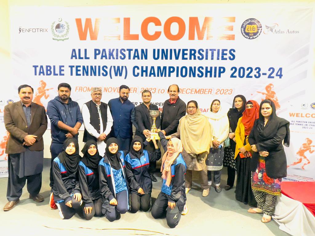 UNIVSSPORTS's tweet photo. Punjab University won All Pakistan Tablen Tennis Women Intervarsity championship.
Team Event: Gold
Double: Silver
Single: Gold and  Silver
Higher Education Commission, Pakistan University of Punjab Lahore https://t.co/B1sQjE0iLK