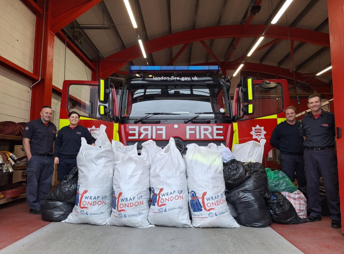 Only one day left to drop off your warm winter coats to one of our fire stations to support @WrapUpLondon ! All donations help keep #London's most vulnerable warm this winter. The team have collected over 1500 coats so far - check out #Sidcup's collection! @bexleyfire