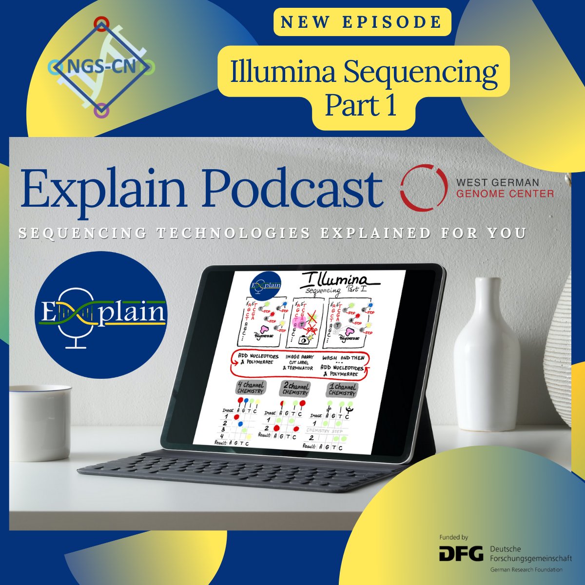 🎧 In freshly released Explain Podcast episodes, Iuliia and Daniel jumped to the Illumina Sequencing.  Two short episodes aka "prep-part" and "flowcells-tech" are out&amp;about - check it out, we hope you like it!

Choose the platform to tune in: ngs-kn.de/explain-podcas…