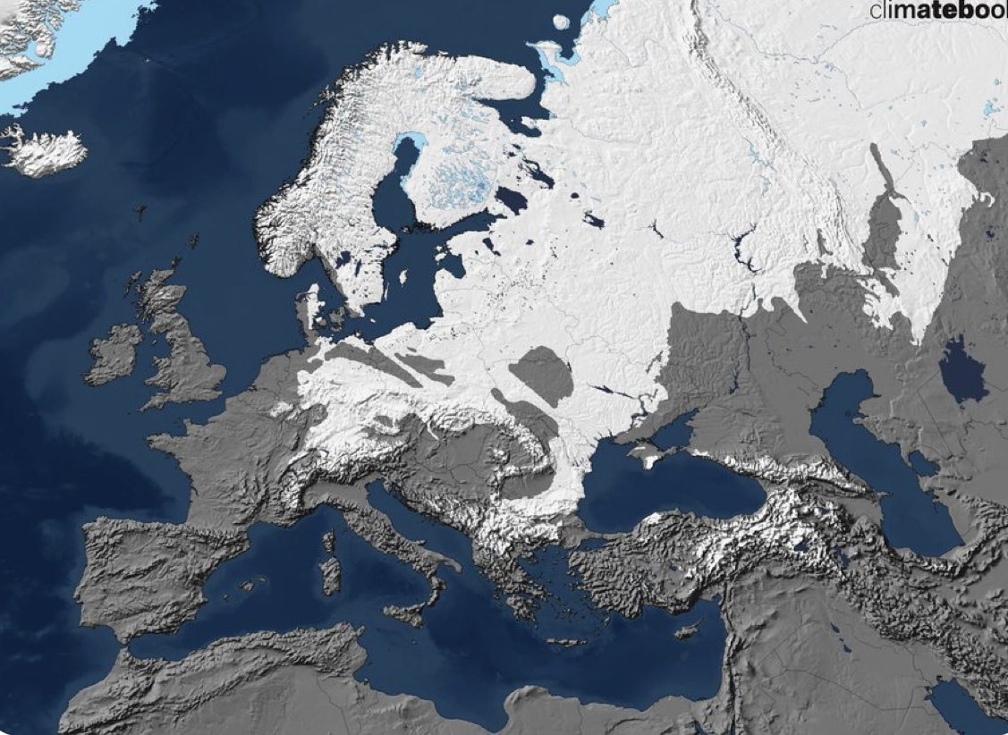 🇪🇺 | Europa 2 de diciembre y el 60% del continente se cubre con una capa de nieve nunca antes vista 🥶

 El calentamiento global es real 🤡