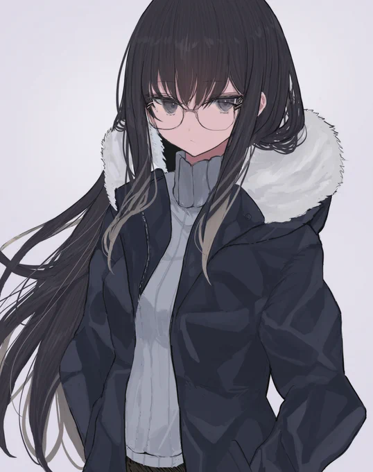 眼鏡と冬の装い 